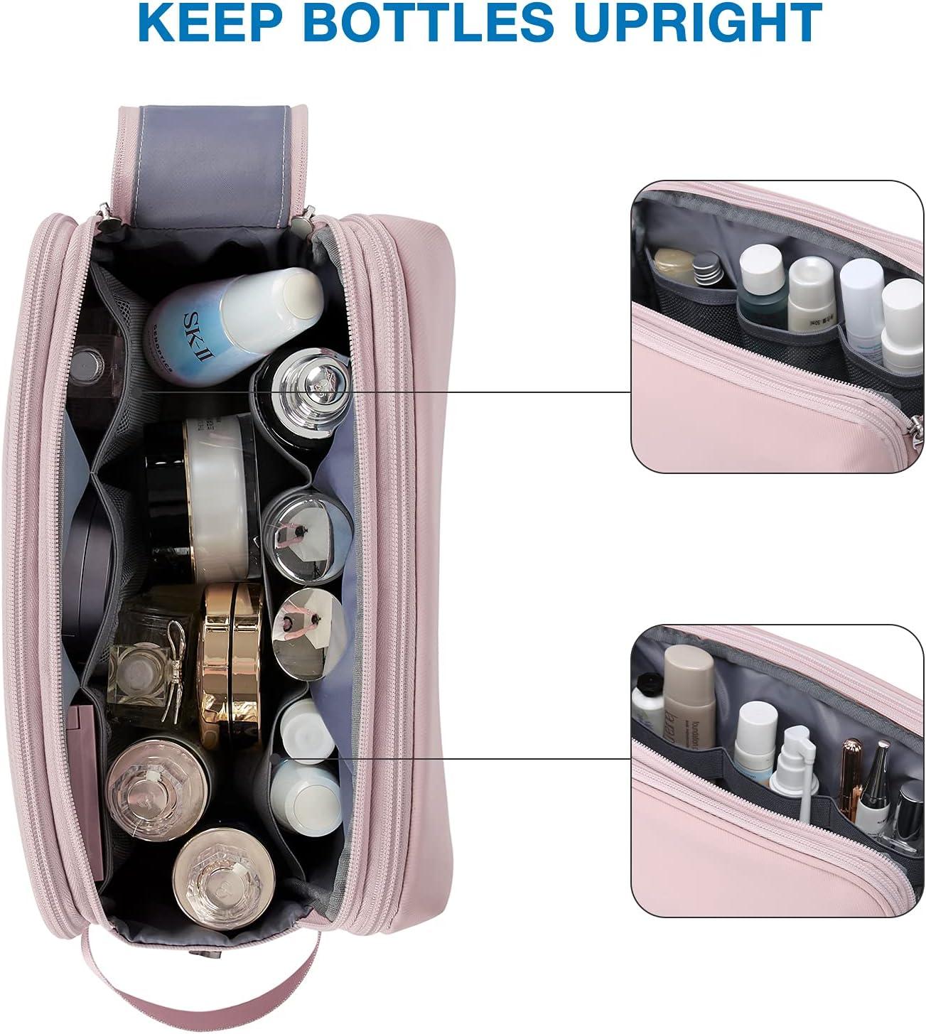 imageBAGSMART Toiletry Bag for Men Travel Toiletry Organizer Dopp Kit Waterresistant Shaving Bag for Toiletries Accessories Door Room EssentialsNavy BluelargePink