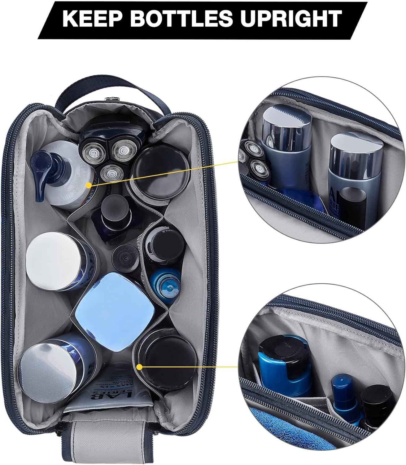 imageBAGSMART Toiletry Bag for Men Travel Toiletry Organizer Dopp Kit Waterresistant Shaving Bag for Toiletries Accessories Door Room EssentialsNavy BluelargeNavy Blue