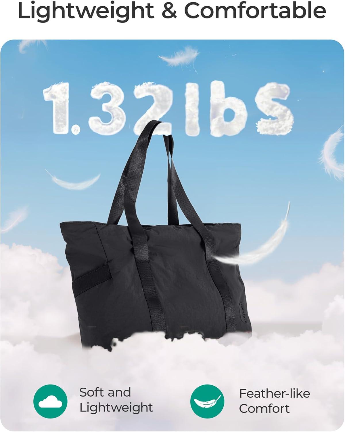 imageBAGSMART Tote Bag for Women Tote Bag with Zipper Work Tote with Compartments Nurse Shoulder Hanbag for Travel GymAblacksmall24l