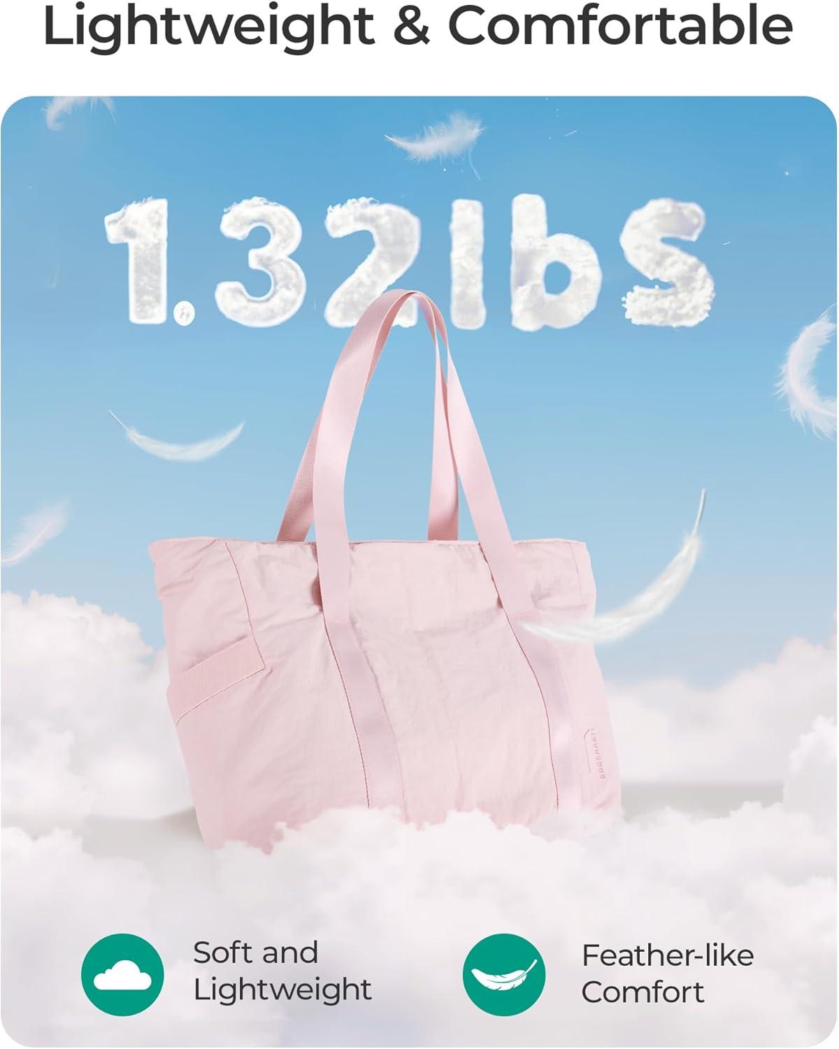 imageBAGSMART Tote Bag for Women Tote Bag with Zipper Work Tote with Compartments Nurse Shoulder Hanbag for Travel GymBbaby Pinkmedium28l