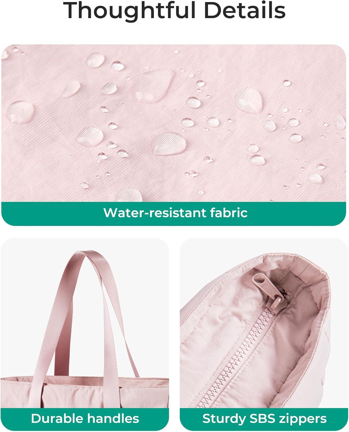 imageBAGSMART Tote Bag for Women Tote Bag with Zipper Work Tote with Compartments Nurse Shoulder Hanbag for Travel GymBbaby Pinkmedium28l