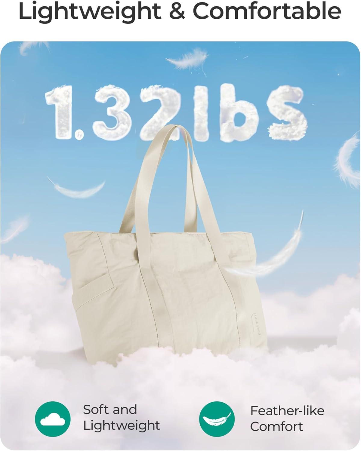 imageBAGSMART Tote Bag for Women Tote Bag with Zipper Work Tote with Compartments Nurse Shoulder Hanbag for Travel GymDbeigesmall24l