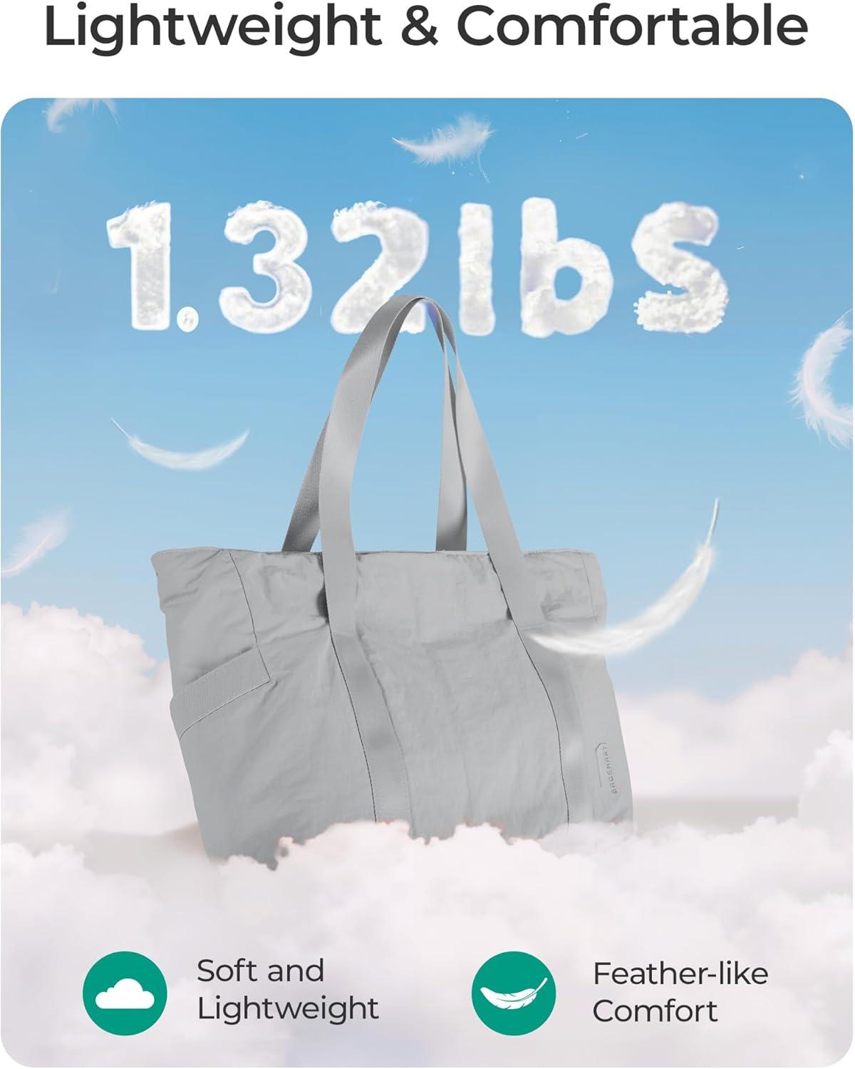 imageBAGSMART Tote Bag for Women Tote Bag with Zipper Work Tote with Compartments Nurse Shoulder Hanbag for Travel GymKgreysmall24l