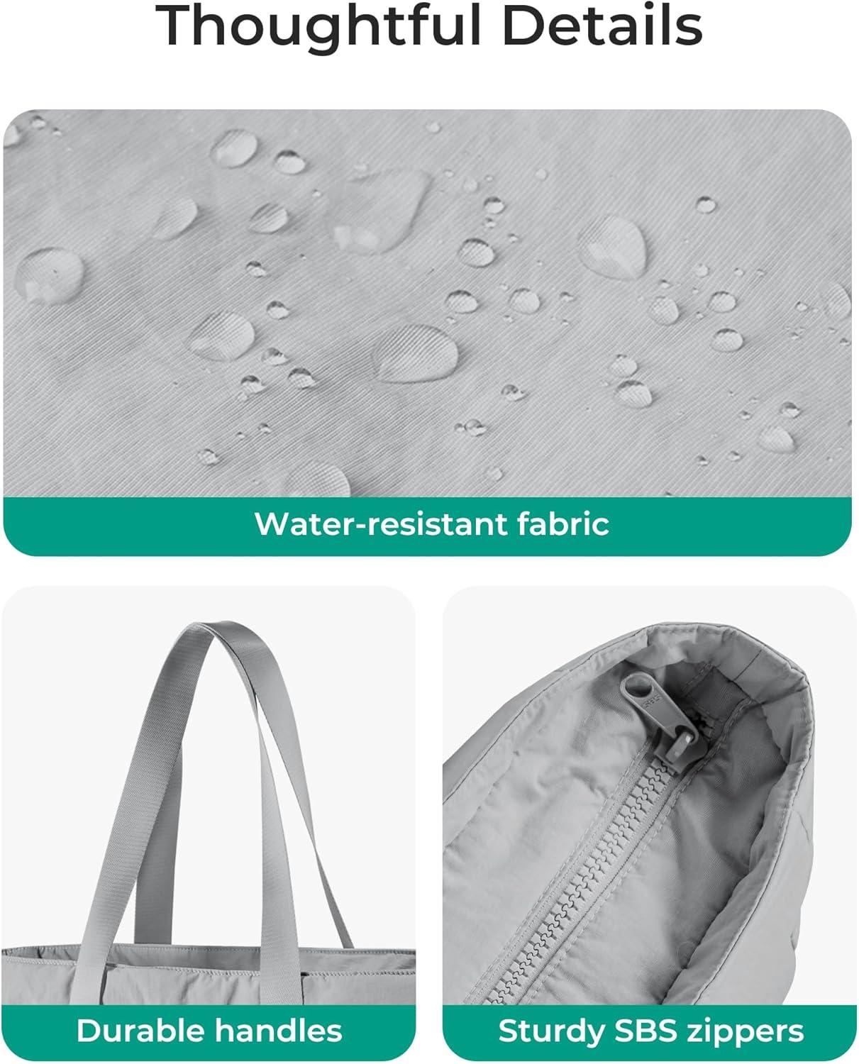 imageBAGSMART Tote Bag for Women Tote Bag with Zipper Work Tote with Compartments Nurse Shoulder Hanbag for Travel GymKgreysmall24l