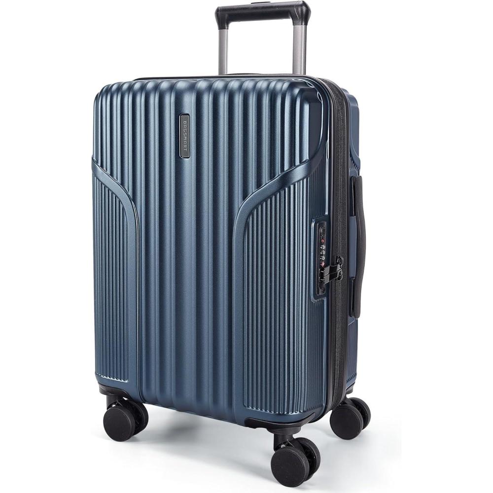 imageBAGSMART Carry On Luggage 22x14x9 Airline Approved Lightweight luggage with Spinner Wheels 20 Inch Expandable Hardside Carry On Suitcase with TSA Lock Rolling Travel suitcase CarryOn Royal BlueDark Blue
