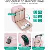 BAGSMART Carry on Luggage with Wheels, 16-inch Underseat Travel Suitcase Airline approved, Lightweight Softside Carry-on Luggage for Airplanes Women Overnight Rolling Bags for Short Trip, Light Beige(Pink)