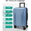 BAGSMART Expandable Carry On Luggage 22x14x9 Airline Approved, 1OO% PC Lightweight Hard Shell Suitcase, 20 Inch Travel Luggage with Spinner Wheels, Waterproof Rolling Suitcase,Blue(Blue)