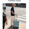BAGSMART Expandable Carry On Luggage 22x14x9 Airline Approved, 1OO% PC Lightweight Hard Shell Suitcase, 20 Inch Travel Luggage with Spinner Wheels, Waterproof Rolling Suitcase,Blue(Airy Blue)