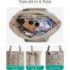 BAGSMART Expandable Tote Bag for Women, Puffer Work Tote Handbag, Quilted Carry On Bag for Travel Gym(Camel)