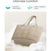 BAGSMART Expandable Tote Bag for Women, Puffer Work Tote Handbag, Quilted Carry On Bag for Travel Gym(Desert)