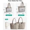 BAGSMART Expandable Tote Bag for Women, Puffer Work Tote Handbag, Quilted Carry On Bag for Travel Gym(Khaki)