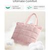 BAGSMART Expandable Tote Bag for Women, Puffer Work Tote Handbag, Quilted Carry On Bag for Travel Gym(Light Pink)