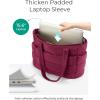 BAGSMART Tote Bag for Women, Lightweight Puffy Tote Bag with Compartments Shoulder Bag Handbag for Travel, Work, Gym | Lightweight, Puffy, Tote Bag with Compartments, Quilted, for Travel, Work(Vintage Berry)