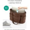 BAGSMART Tote Bag for Women, Lightweight Puffy Tote Bag with Compartments Shoulder Bag Handbag for Travel, Work, Gym | Lightweight, Puffy, Tote Bag with Compartments, Quilted, for Travel, Work(Coffee)