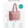 BAGSMART Tote Bag for Women, Lightweight Puffy Tote Bag with Compartments Shoulder Bag Handbag for Travel, Work, Gym | Lightweight, Puffy, Tote Bag with Compartments, Quilted, for Travel, Work(Dark Pink)