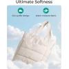 BAGSMART Tote Bag for Women, Lightweight Puffy Tote Bag with Compartments Shoulder Bag Handbag for Travel, Work, Gym | Lightweight, Puffy, Tote Bag with Compartments, Quilted, for Travel, Work(Slim Size-beige)