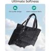 BAGSMART Tote Bag for Women, Lightweight Puffy Tote Bag with Compartments Shoulder Bag Handbag for Travel, Work, Gym | Lightweight, Puffy, Tote Bag with Compartments, Quilted, for Travel, Work(Slim Size-black)