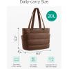 BAGSMART Tote Bag for Women, Lightweight Puffy Tote Bag with Compartments Shoulder Bag Handbag for Travel, Work, Gym | Lightweight, Puffy, Tote Bag with Compartments, Quilted, for Travel, Work(Coffee)