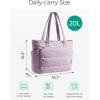 BAGSMART Tote Bag for Women, Lightweight Puffy Tote Bag with Compartments Shoulder Bag Handbag for Travel, Work, Gym | Lightweight, Puffy, Tote Bag with Compartments, Quilted, for Travel, Work(Pinkish-purple)