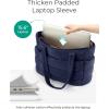BAGSMART Tote Bag for Women, Lightweight Puffy Tote Bag with Compartments Shoulder Bag Handbag for Travel, Work, Gym | Lightweight, Puffy, Tote Bag with Compartments, Quilted, for Travel, Work(Navy Blue)