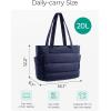 BAGSMART Tote Bag for Women, Lightweight Puffy Tote Bag with Compartments Shoulder Bag Handbag for Travel, Work, Gym | Lightweight, Puffy, Tote Bag with Compartments, Quilted, for Travel, Work(Navy Blue)