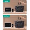 BAGSMART Tote Bag for Women, Tote Bag with Zipper Work Tote with Compartments Nurse Shoulder Hanbag for Travel, Gym(A-black-small-24l)