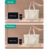 BAGSMART Tote Bag for Women, Tote Bag with Zipper Work Tote with Compartments Nurse Shoulder Hanbag for Travel, Gym(D-beige-small-24l)