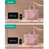 BAGSMART Tote Bag for Women, Tote Bag with Zipper Work Tote with Compartments Nurse Shoulder Hanbag for Travel, Gym(E-dark Pink-small-24l)