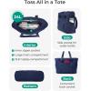 BAGSMART Tote Bag for Women, Tote Bag with Zipper Work Tote with Compartments Nurse Shoulder Hanbag for Travel, Gym(G-navy Blue-small-24l)