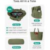 BAGSMART Tote Bag for Women, Tote Bag with Zipper Work Tote with Compartments Nurse Shoulder Hanbag for Travel, Gym(J-army Green-small-24l)