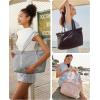 BAGSMART Tote Bag for Women, Tote Bag with Zipper Work Tote with Compartments Nurse Shoulder Hanbag for Travel, Gym(K-grey-small-24l)