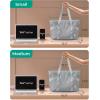 BAGSMART Tote Bag for Women, Tote Bag with Zipper Work Tote with Compartments Nurse Shoulder Hanbag for Travel, Gym(K-grey-small-24l)