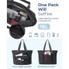 BAGSMART Tote Bag for Women, Tote Bag with Zipper Work Tote with Compartments Nurse Shoulder Hanbag for Travel, Gym(M-black-small)