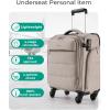 BAGSMART Underseat Carry on Luggage with Wheels, Soft Underseat Travel Luggage with PVC Wet/Dry Pockets, Lightweight Soft Personal Item Suitcase for Short Trip, Pinkish Purple(Camel)