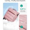 BAGSMART Underseat Carry on Luggage with Wheels, Soft Underseat Travel Luggage with PVC Wet/Dry Pockets, Lightweight Soft Personal Item Suitcase for Short Trip, Pinkish Purple(Sakura Pink)