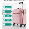 BAGSMART Underseat Carry on Luggage with Wheels, Soft Underseat Travel Luggage with PVC Wet/Dry Pockets, Lightweight Soft Personal Item Suitcase for Short Trip, Pinkish Purple(Sakura Pink)