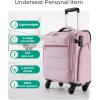 BAGSMART Underseat Carry on Luggage with Wheels, Soft Underseat Travel Luggage with PVC Wet/Dry Pockets, Lightweight Soft Personal Item Suitcase for Short Trip, Pinkish Purple(Purple)