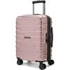 BAGSMART Carry On Luggage 22x14x9 Airline Approved with Spinner Wheels,Lightweight 20 Inch Luggage with TSA Lock,Expandable Hard Shell Carry On Suitcases for Men Women,Rose Purple(Rose Gold)