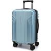 BAGSMART Expandable Carry On Luggage 22x14x9 Airline Approved, 1OO% PC Lightweight Hard Shell Suitcase, 20 Inch Travel Luggage with Spinner Wheels, Waterproof Rolling Suitcase,Blue(Airy Blue)