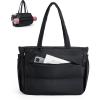 BAGSMART Puffy Tote Bag for Women, 22L Gym Bag for 40oz Tumbler, Work Handbag for Travel Yoga Tennis College(Black)