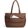 BAGSMART Puffy Tote Bag for Women, 22L Gym Bag for 40oz Tumbler, Work Handbag for Travel Yoga Tennis College(Chocolate)