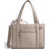 BAGSMART Small Tote Bag for Women, Crossbody Bag with Zipper, Crush Bow Purses for Travel Work College(Camel)