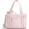 BAGSMART Small Tote Bag for Women, Crossbody Bag with Zipper, Crush Bow Purses for Travel Work College(Pink)