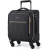BAGSMART Underseat Carry On luggage Airline approved, 16-inch Softside Underseater Travel Suitcase with Spinner Wheels Lightweight Overnight Bag Small Rolling Carry-on for Women Men Weekender,Black(Underseat-Black)
