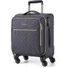 BAGSMART Underseat Carry On luggage Airline approved, 16-inch Softside Underseater Travel Suitcase with Spinner Wheels Lightweight Overnight Bag Small Rolling Carry-on for Women Men Weekender,Black(Underseat-Grey)