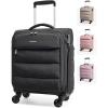 BAGSMART Underseat Carry on Luggage with Wheels, Soft Underseat Travel Luggage with PVC Wet/Dry Pockets, Lightweight Soft Personal Item Suitcase for Short Trip, Pinkish Purple(Black)