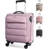 BAGSMART Underseat Carry on Luggage with Wheels, Soft Underseat Travel Luggage with PVC Wet/Dry Pockets, Lightweight Soft Personal Item Suitcase for Short Trip, Pinkish Purple(Purple)