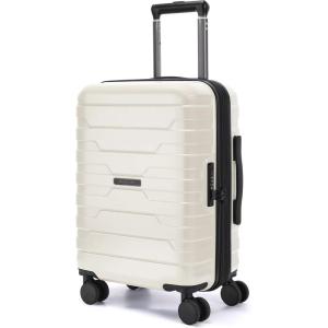 BAGSMART Carry On Luggage 22x14x9 Airline Approved with Spinner Wheels,Lightweight 20 Inch Luggage with TSA Lock,Expandable Hard Shell Carry On Suitcases for Men Women,Rose Purple(White)