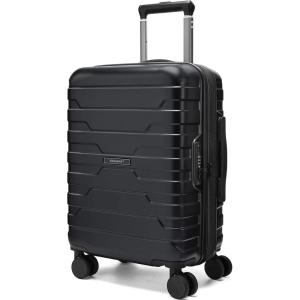 BAGSMART Carry On Luggage 22x14x9 Airline Approved with Spinner Wheels,Lightweight 20 Inch Luggage with TSA Lock,Expandable Hard Shell Carry On Suitcases for Men Women,Rose Purple(Black)