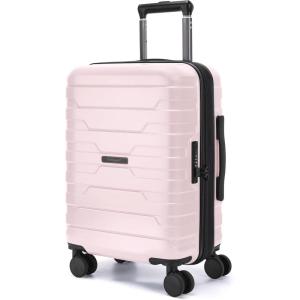 BAGSMART Carry On Luggage 22x14x9 Airline Approved with Spinner Wheels,Lightweight 20 Inch Luggage with TSA Lock,Expandable Hard Shell Carry On Suitcases for Men Women,Rose Purple(Pink)